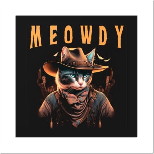 Meowdy Love Cat Meme Cowboy Cat  Meow and Howdy Posters and Art